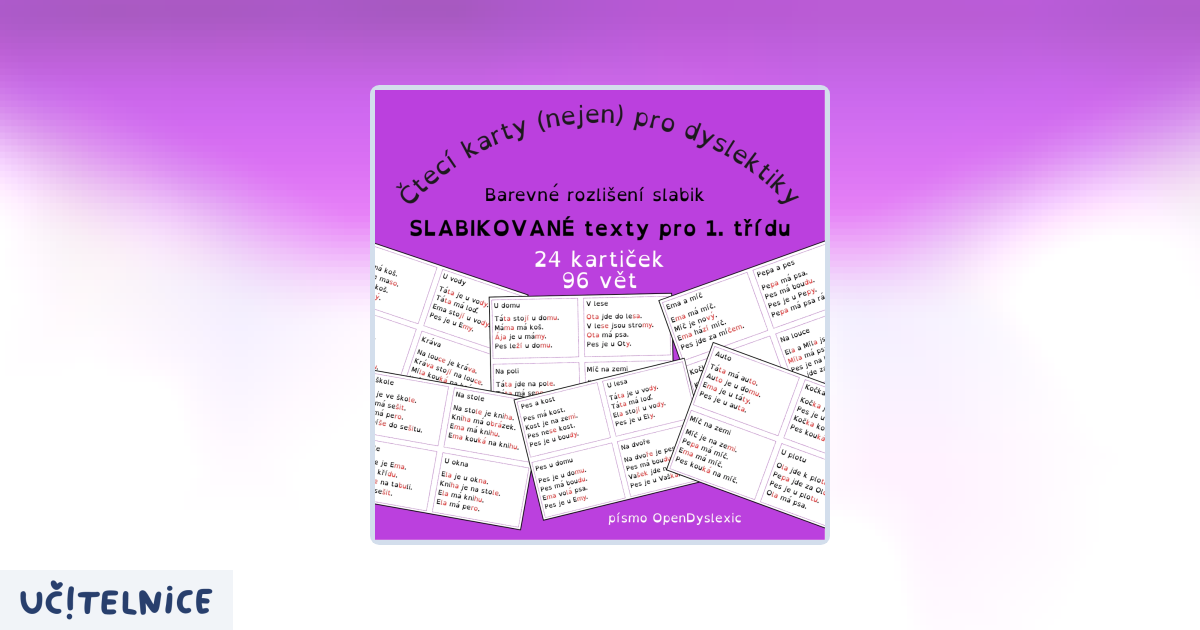 Texty Pro Slabikované texty pro 1. třídu | Učitelnice