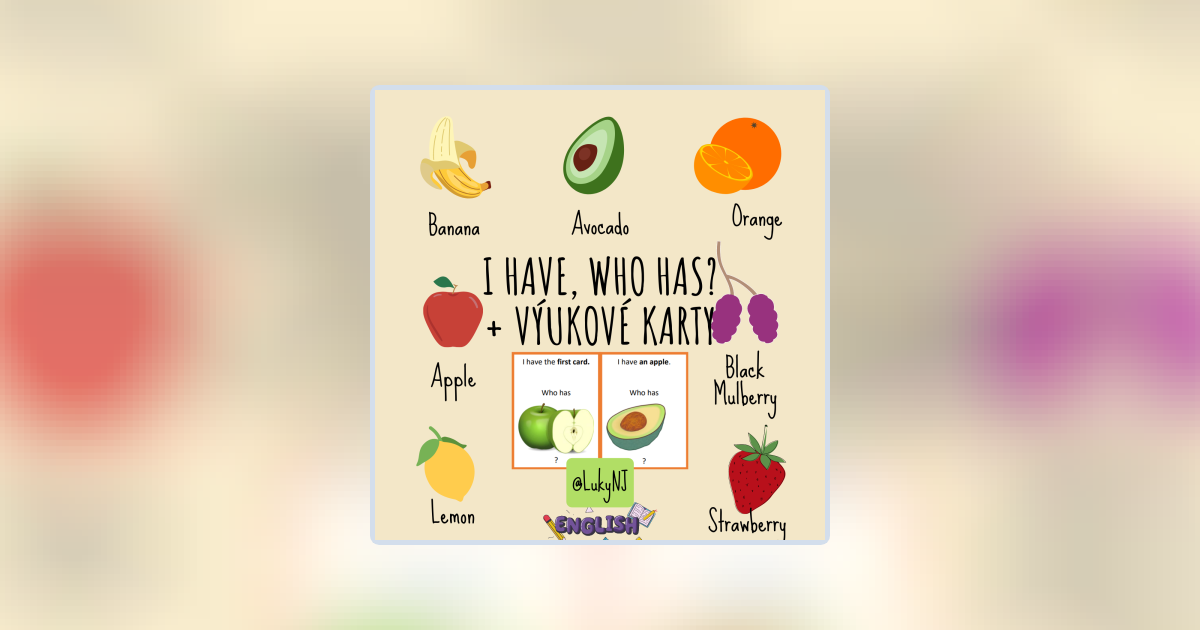 FRUITS & VEGETABLES - flashcards + I have...who has...? | Učitelnice
