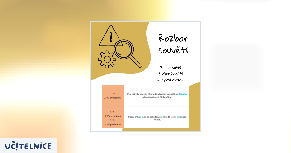 Rozbor souvětí | Učitelnice
