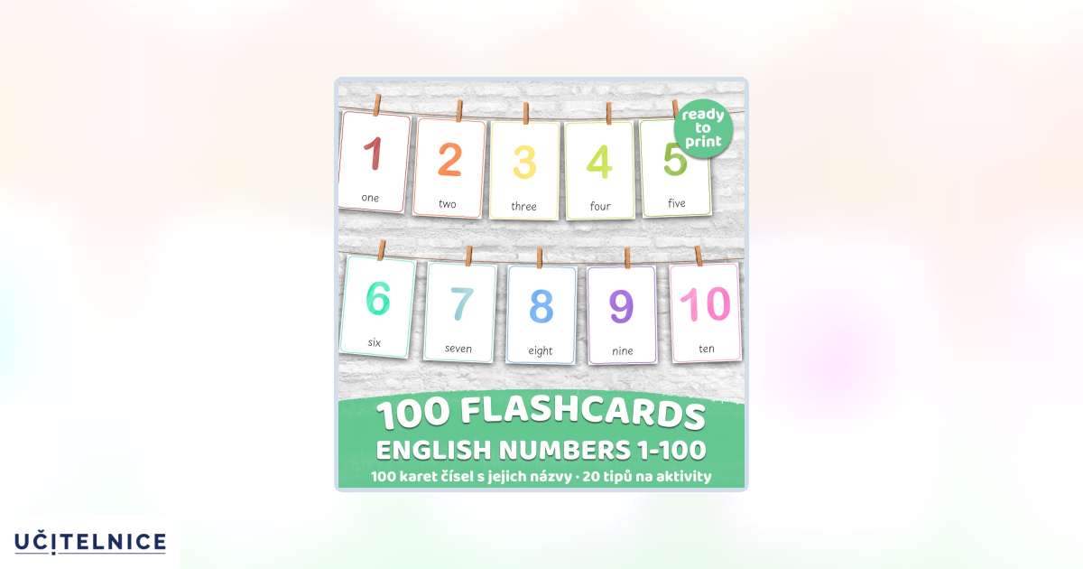 FLASHCARDS ENGLISH NUMBERS | Karty a 20 aktivit do výuky | Učitelnice