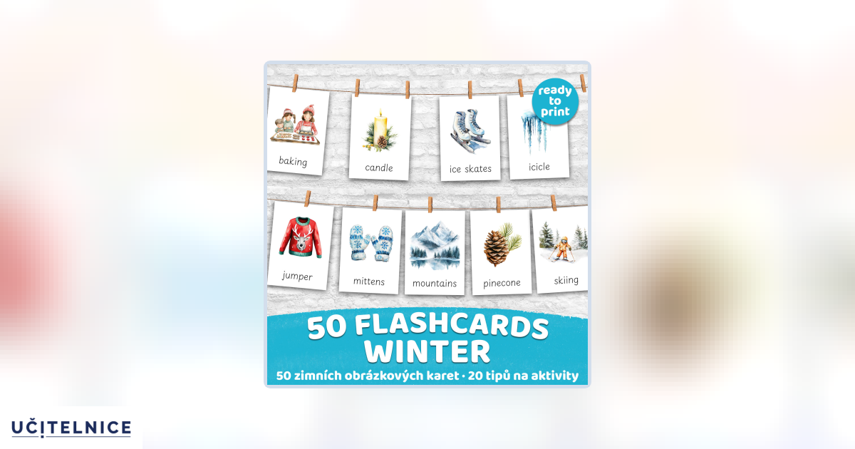 FLASHCARDS WINTER | Karty a 20 aktivit do výuky | Učitelnice