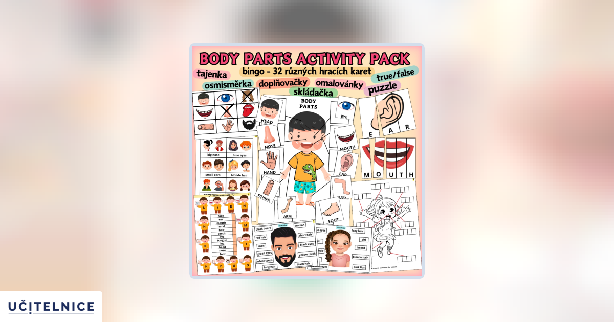 BODY PARTS ACTIVITY PACK | Učitelnice