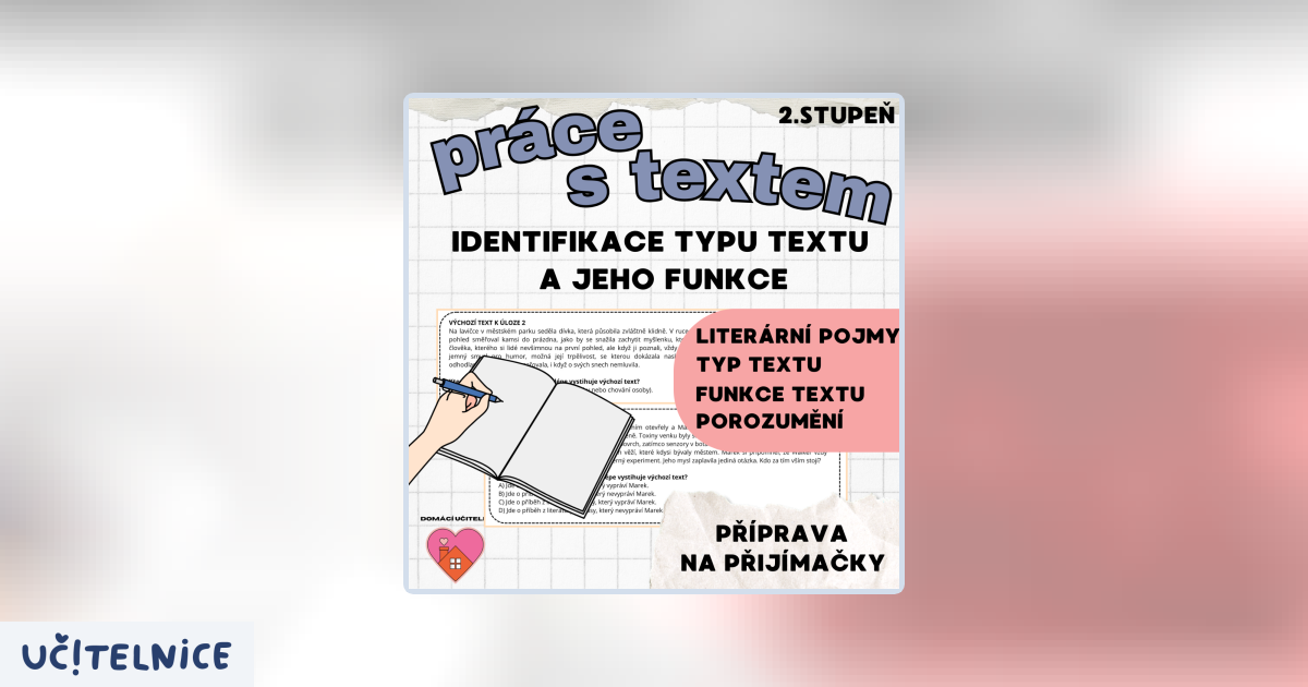 Práce s textem – příprava na přijímací zkoušky | Učitelnice