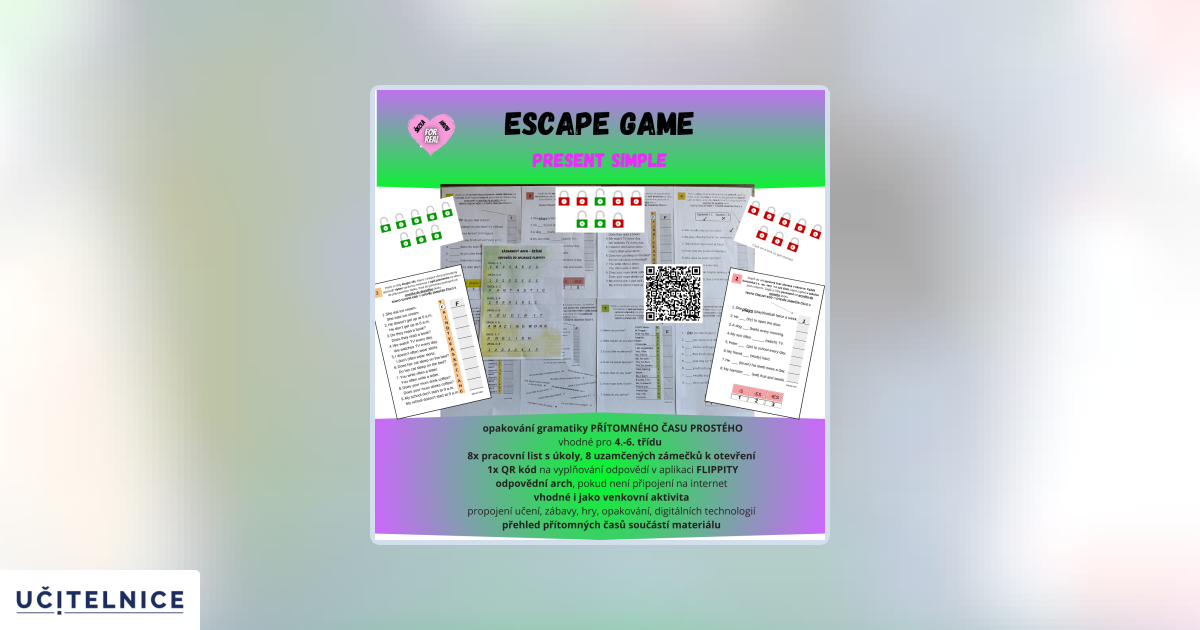 Escape game - present simple | Učitelnice