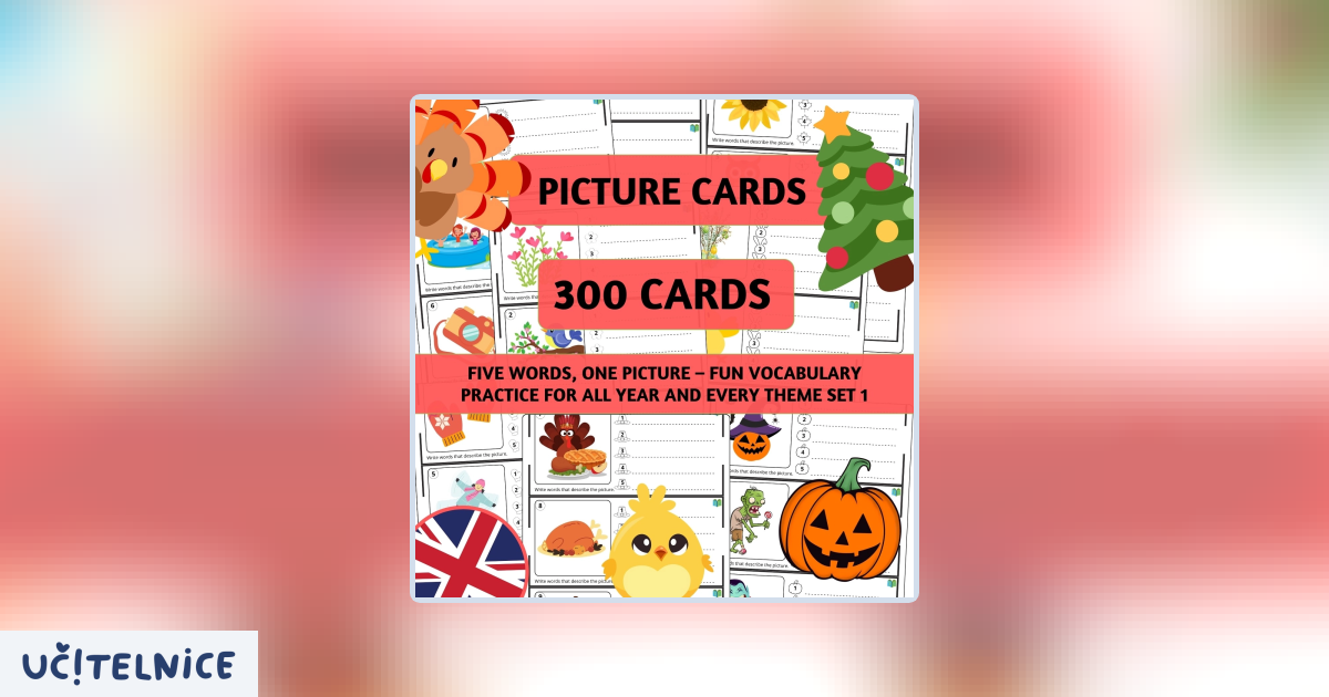 Five words, one picture – vocabulary, writing, speaking practice SET 1 ...
