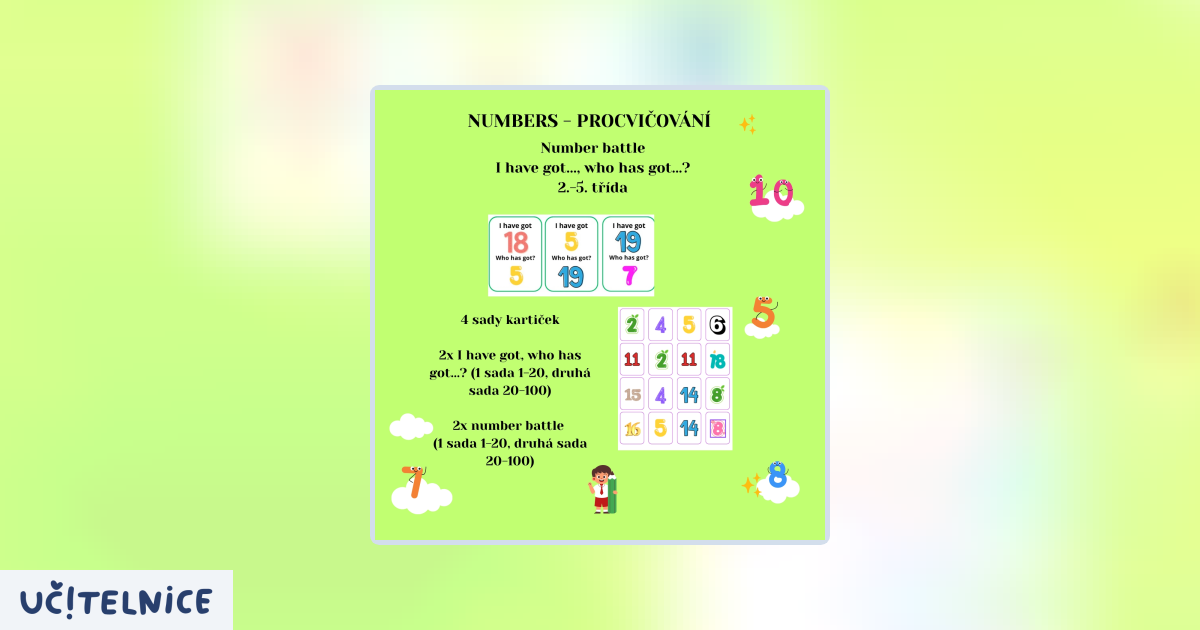 NUMBERS - PROCVIČOVÁNÍ | Učitelnice