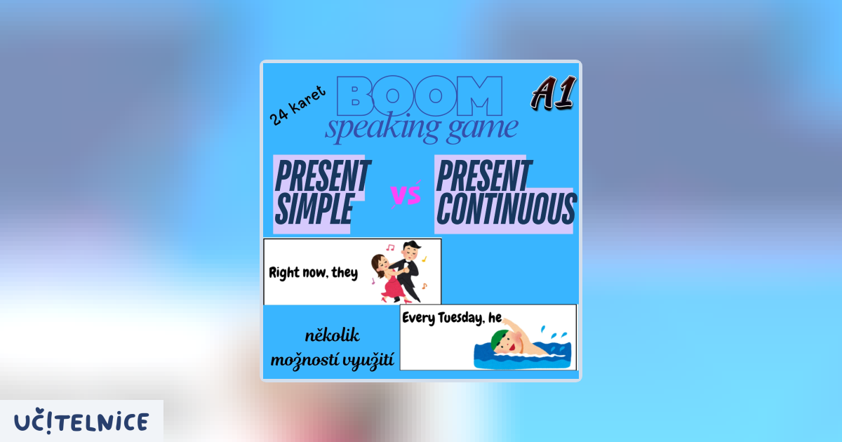 Present simple x Present continuous - boom game, speaking activity ...