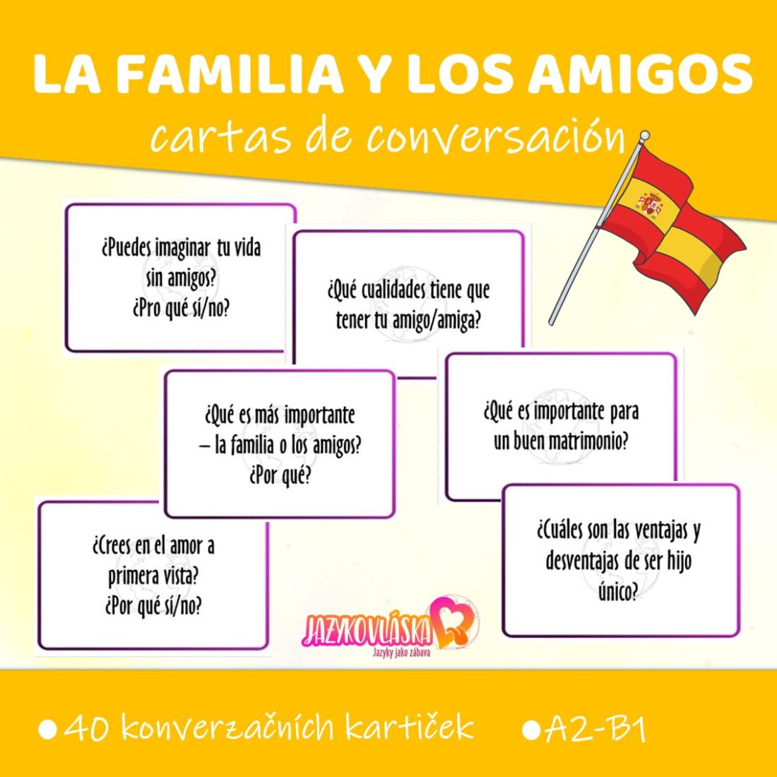 La familia y los amigos cartas de conversación | Učitelnice