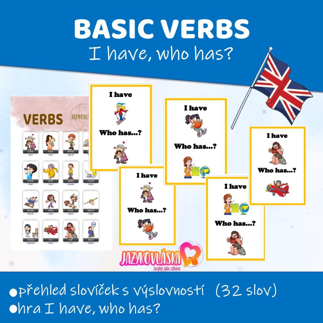 Basic verbs I HAVE, WHO HAS? | Učitelnice