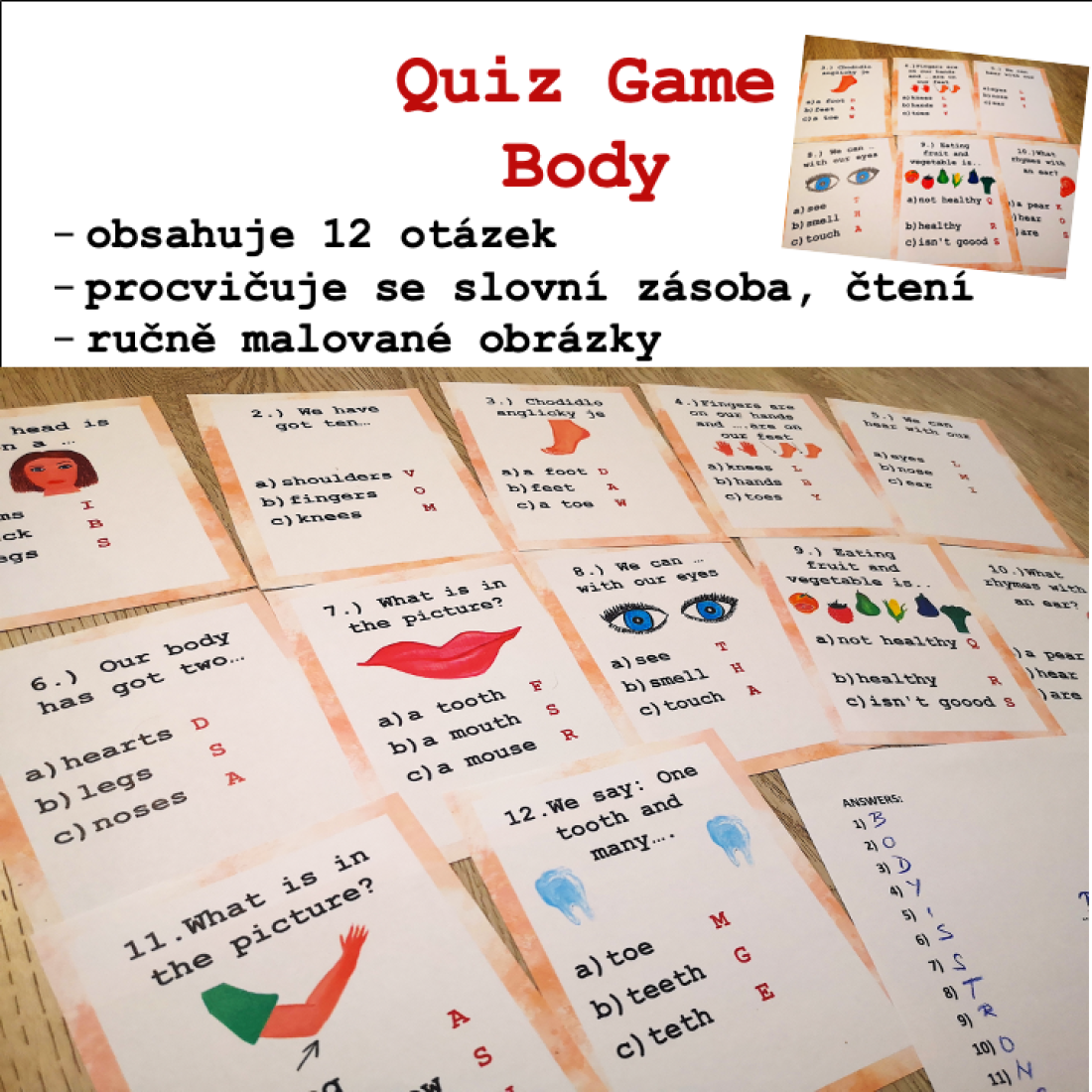 Quiz game - Body | Učitelnice