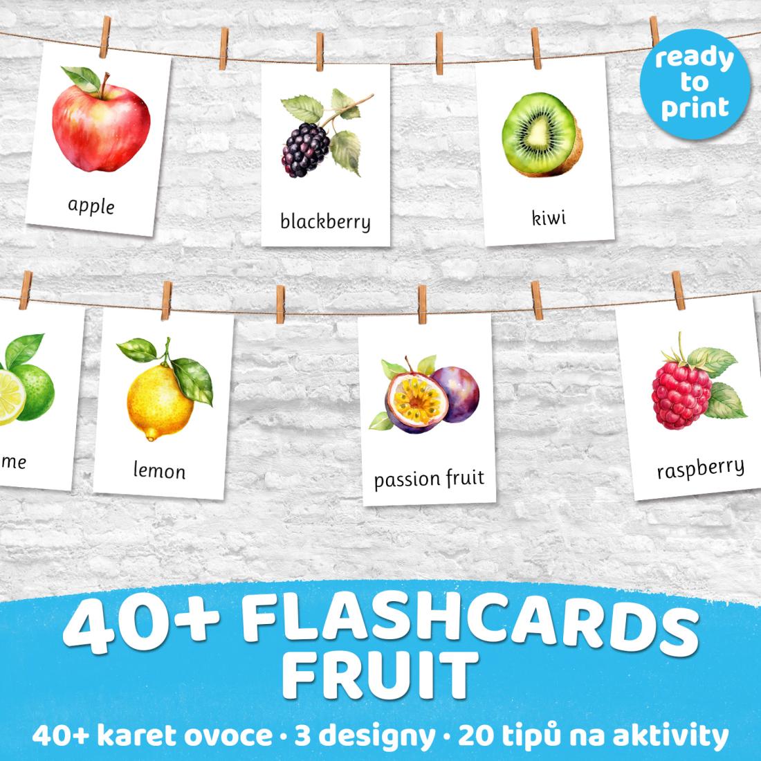 FLASHCARDS FRUIT | Karty a 20 aktivit do výuky | Učitelnice