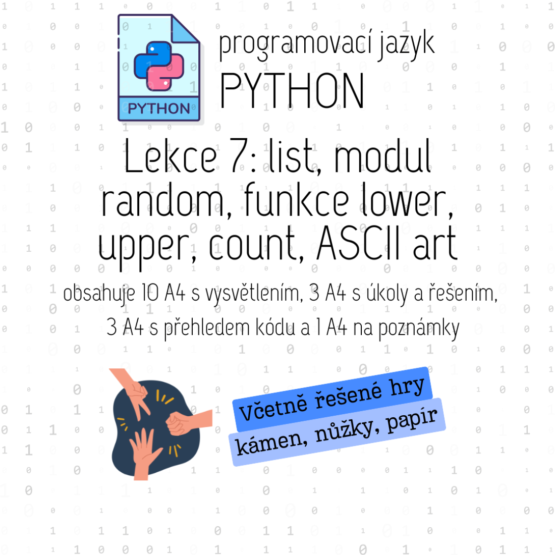 Programovací jazyk Python | Lekce 7: list, náhoda, lower, upper, count ...