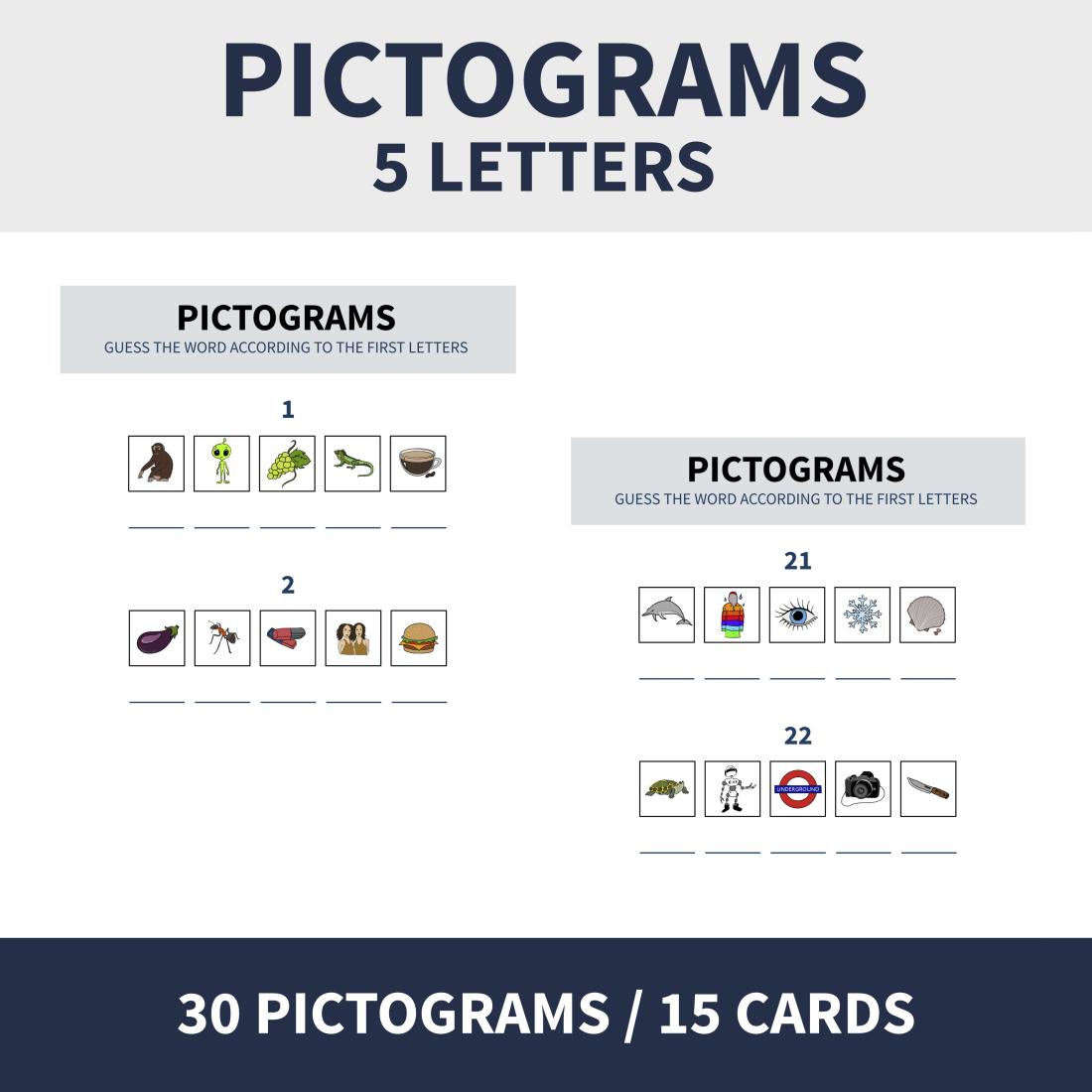 ENG - PICTOGRAMS (piktogramy na 5 písmen) | Učitelnice