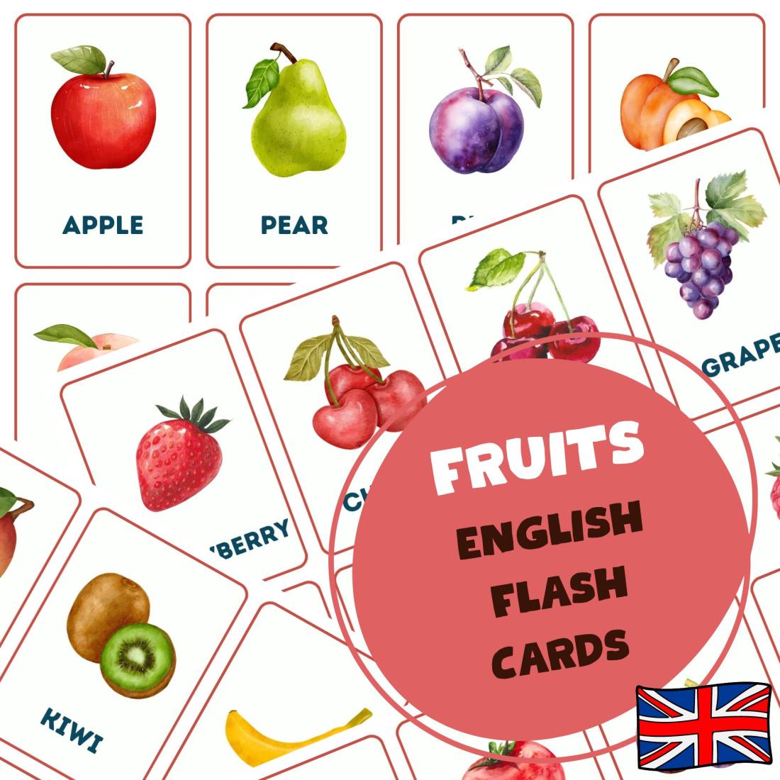FRUITS - English flash cards | Učitelnice