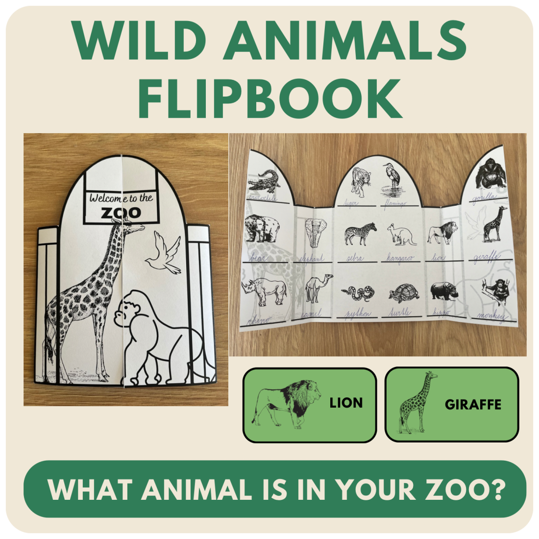 Wild animals - flipbook | Učitelnice
