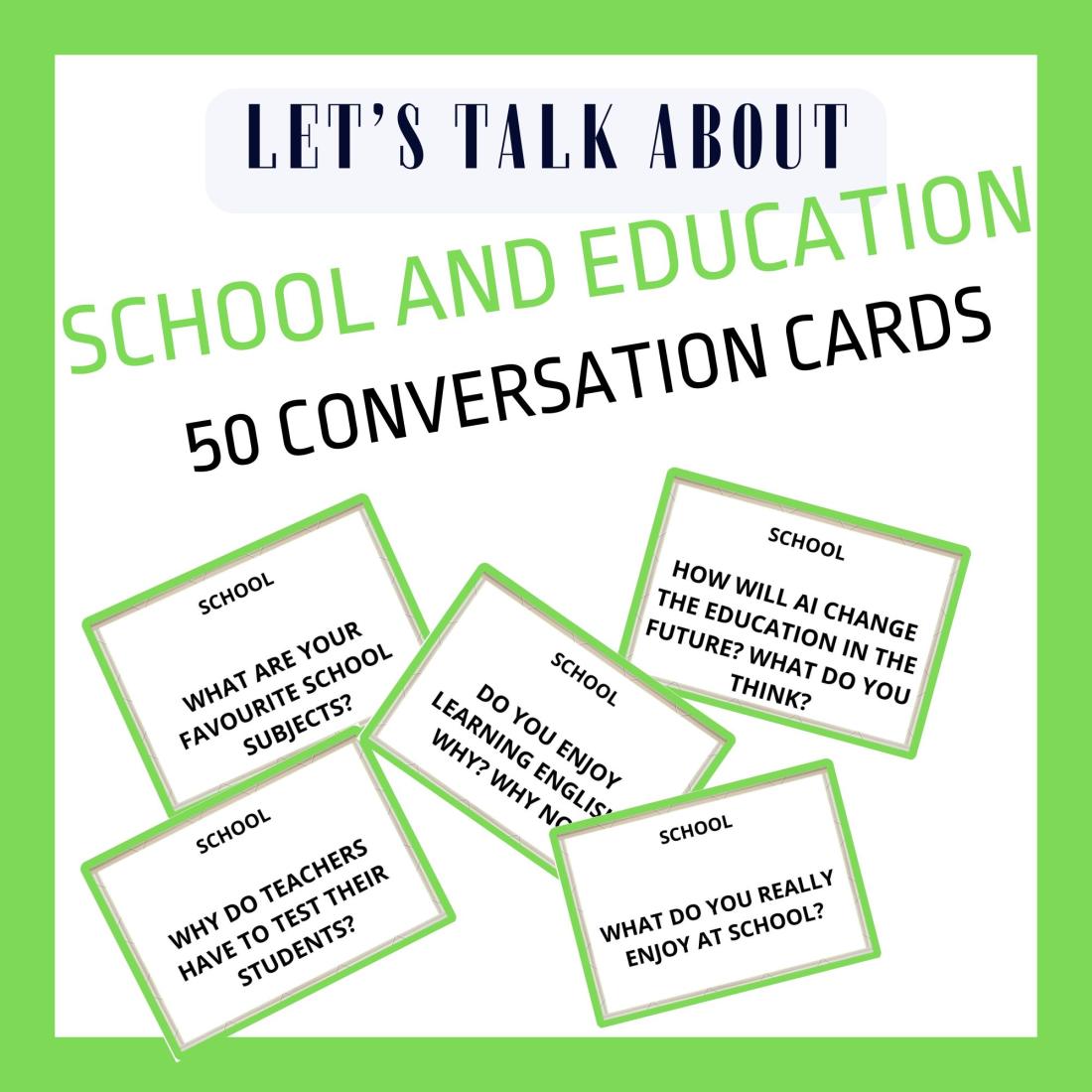 SCHOOL CONVERSATION CARDS | Učitelnice