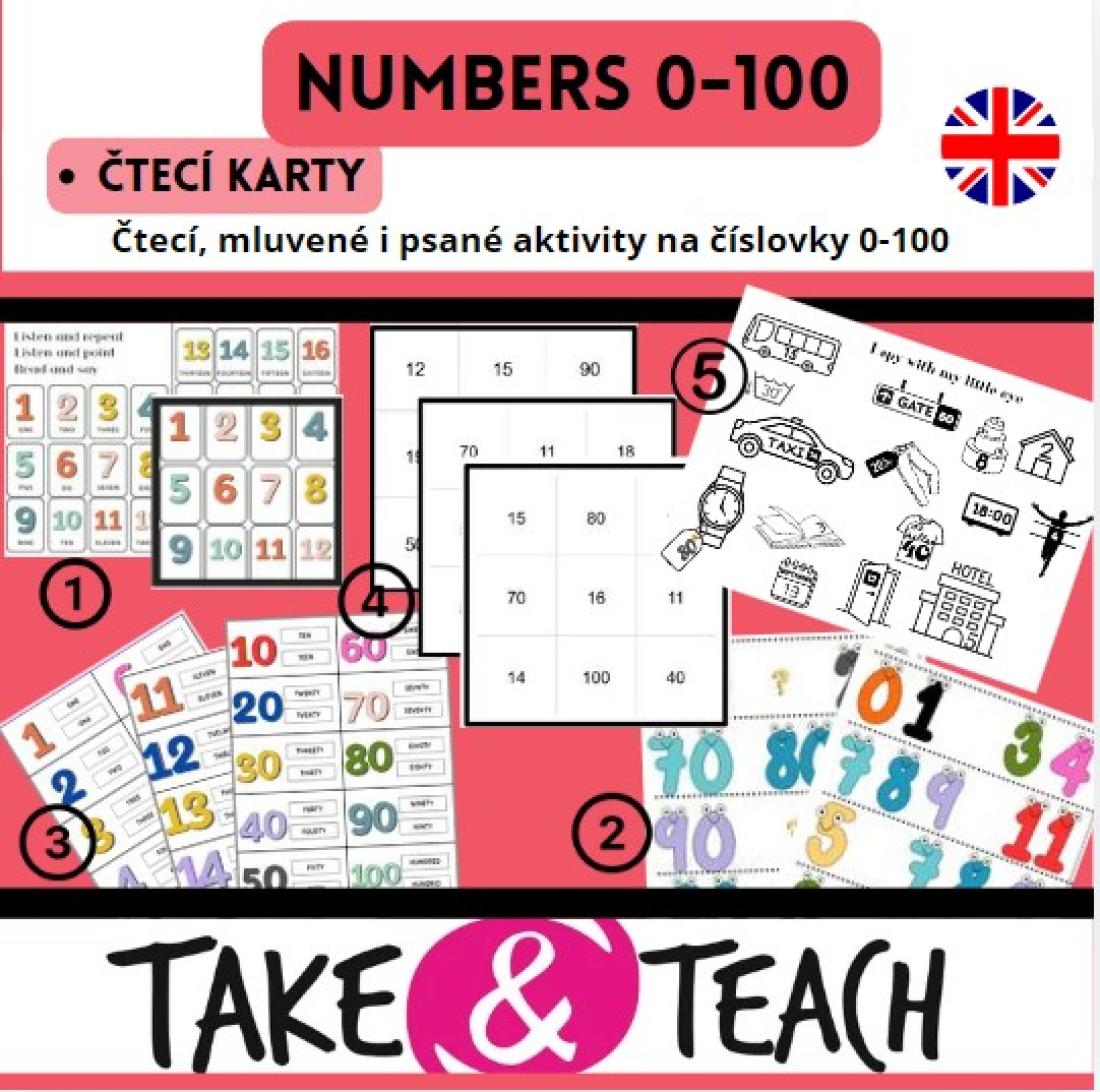 Numbers 0-100 - Čtecí karty | Učitelnice