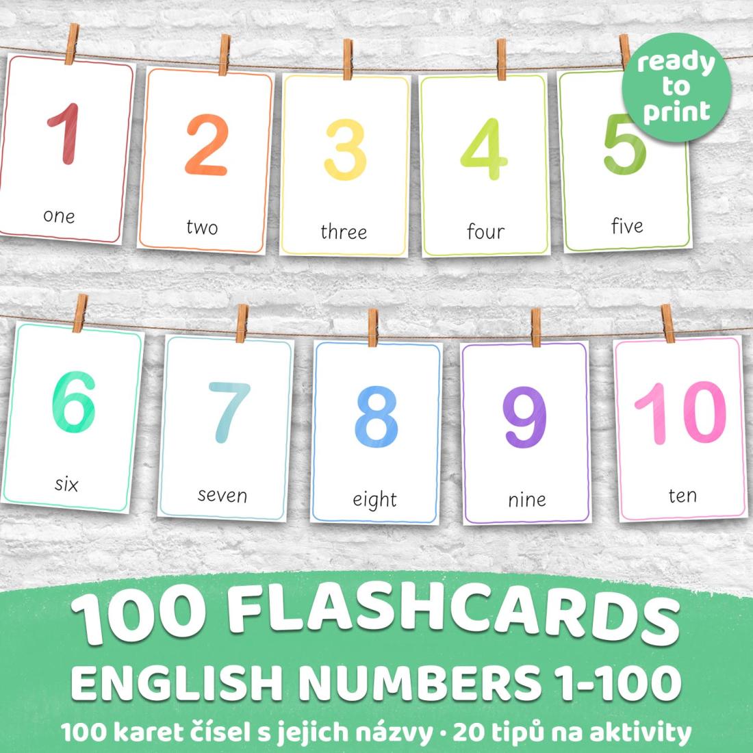 FLASHCARDS ENGLISH NUMBERS | Karty a 20 aktivit do výuky | Učitelnice