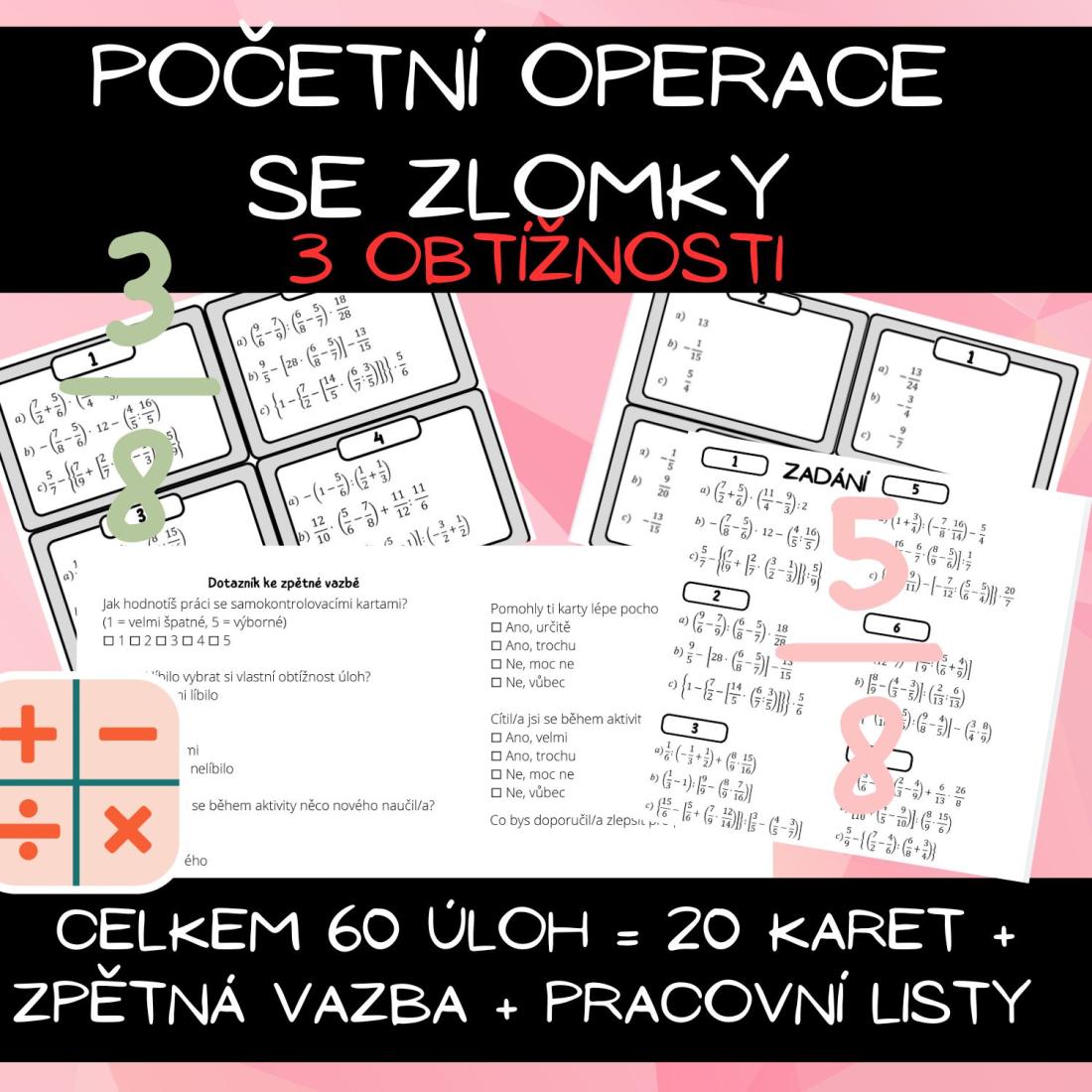 Početní operace se zlomky | Učitelnice
