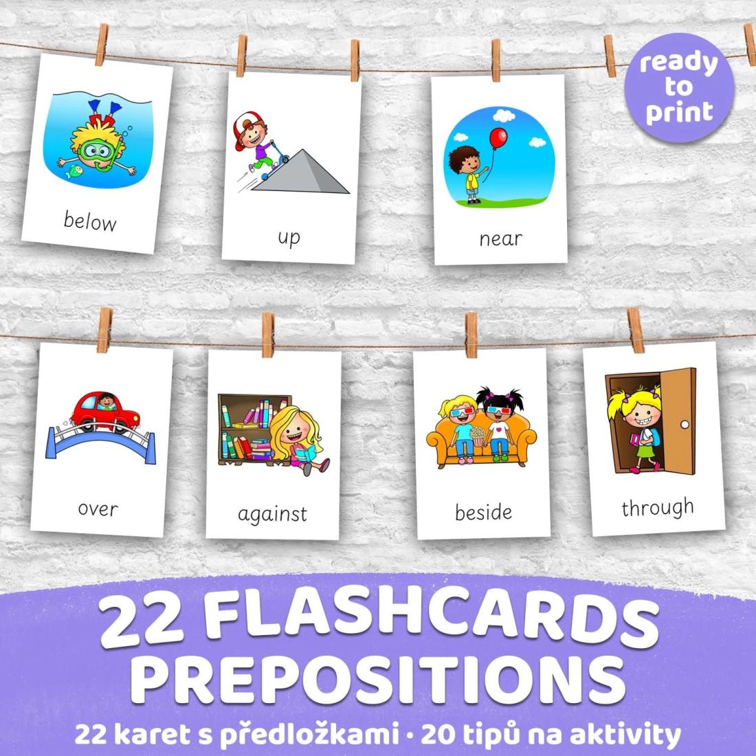 FLASHCARDS PREPOSITIONS | Karty a 20 aktivit do výuky | Učitelnice