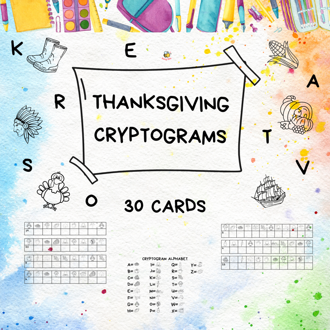 Thanksgiving Cryptogram THANKSGIVING CRYPTOGRAMS | Učitelnice