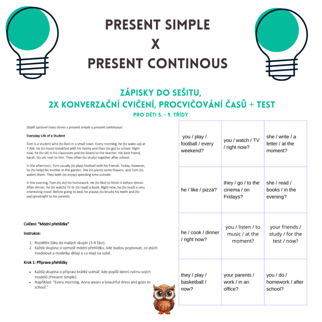 present simple x present continous | Učitelnice