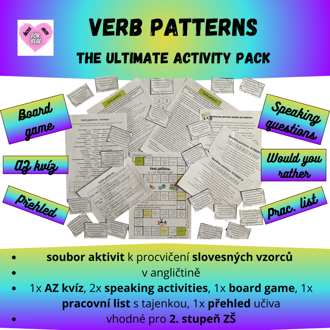 Verb patterns - the ultimate activity pack | Učitelnice