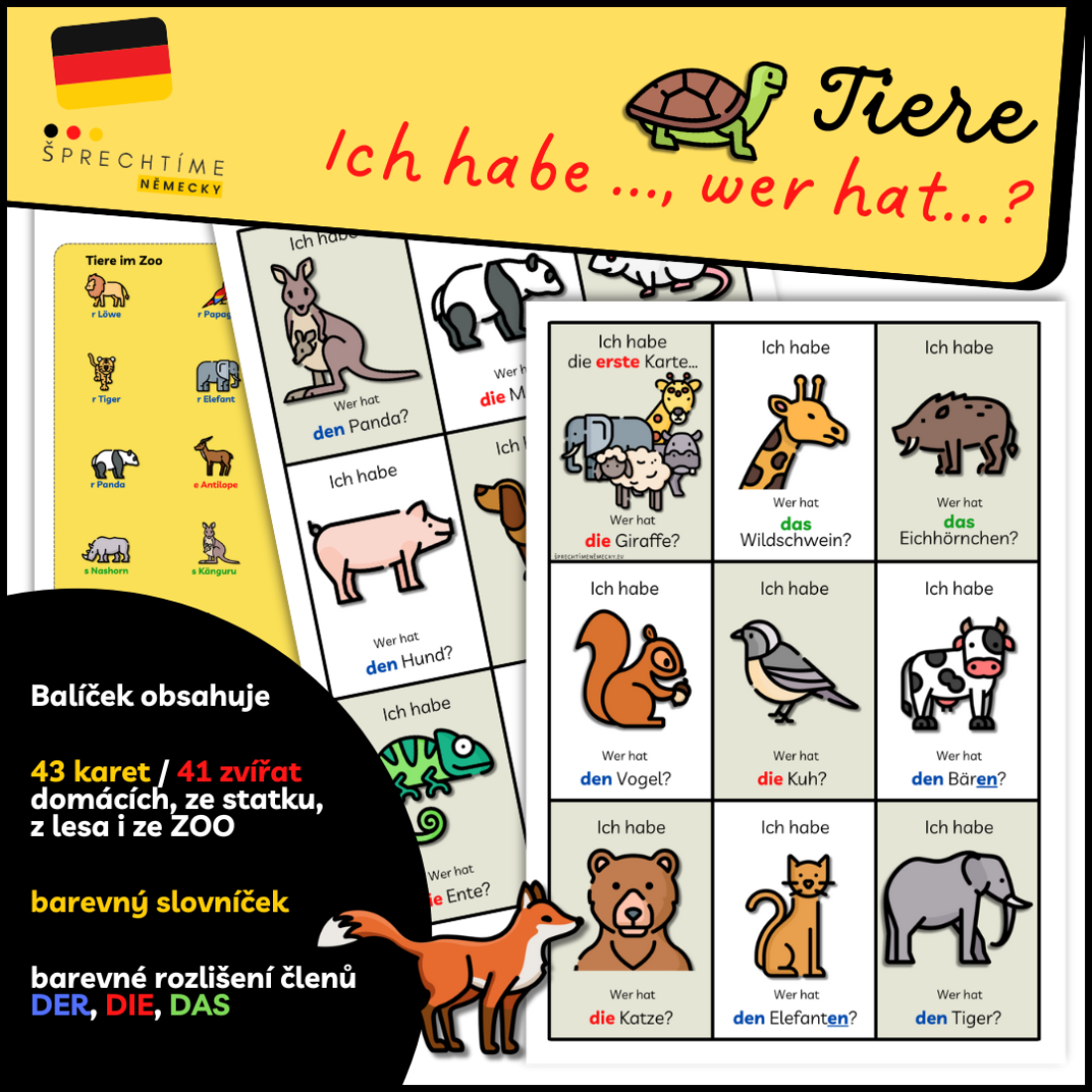 Ich habe.... Wer hat...? TIERE | Učitelnice