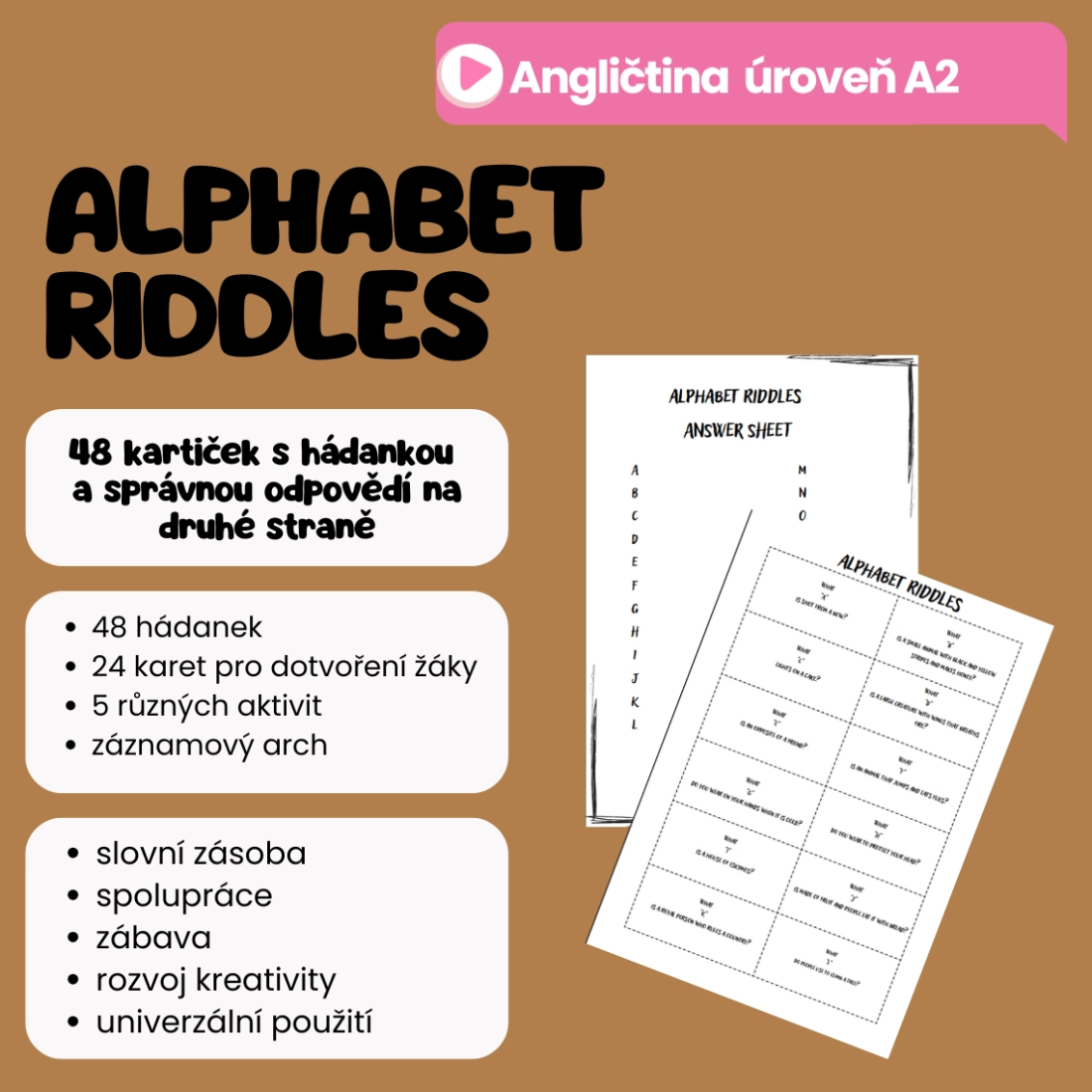 Alphabet Riddles | Učitelnice