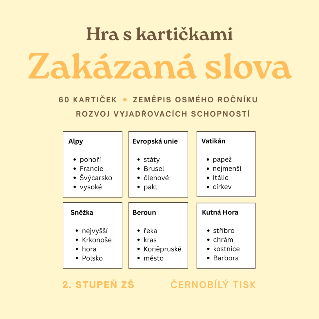 Zukizana Zakázaná slova - zeměpis 8. třída | Učitelnice