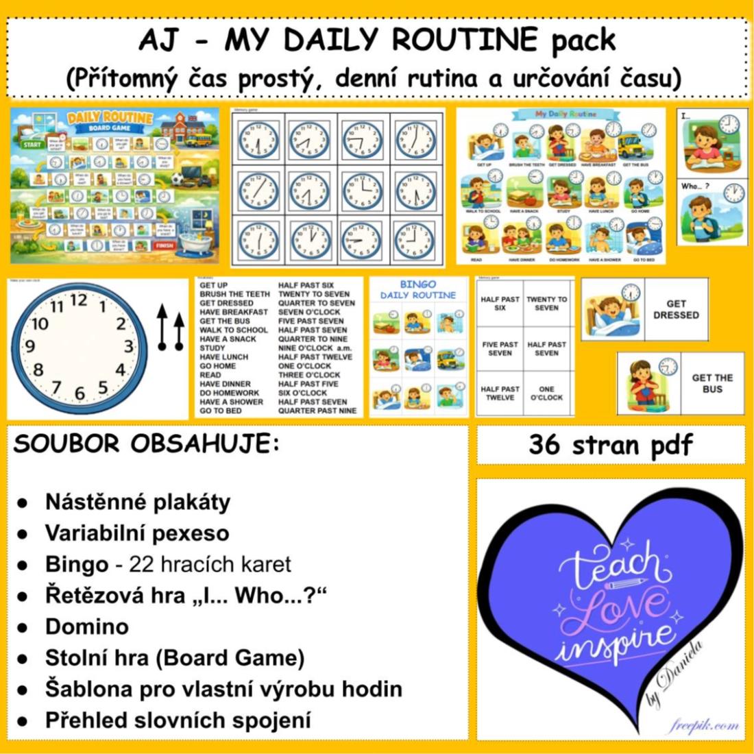 MY DAILY ROUTINE pack | Učitelnice