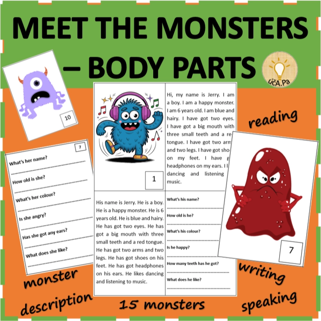 MEET THE MONSTERS - BODY PARTS | Učitelnice