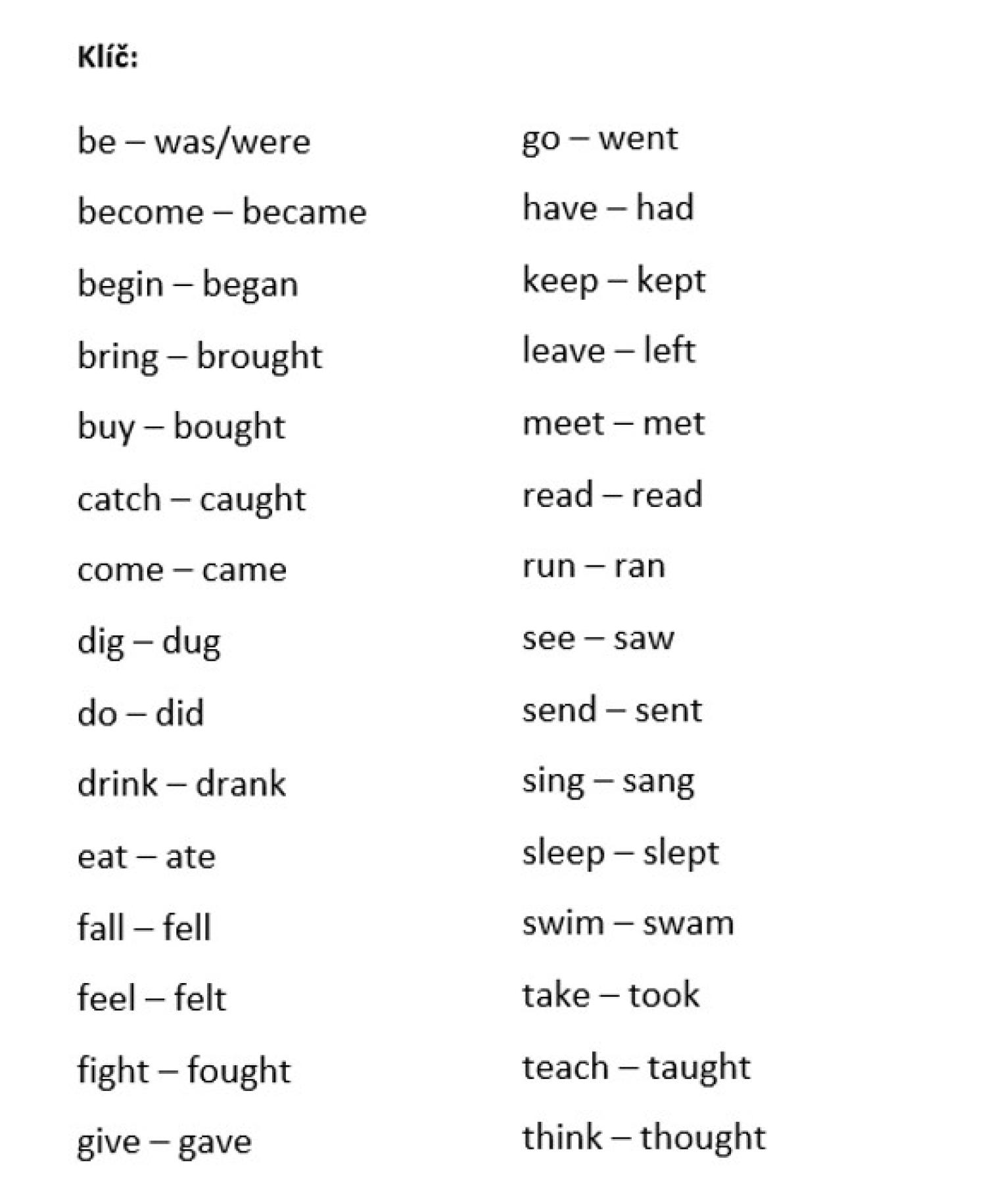TRIMINO - IRREGULAR VERBS | Učitelnice