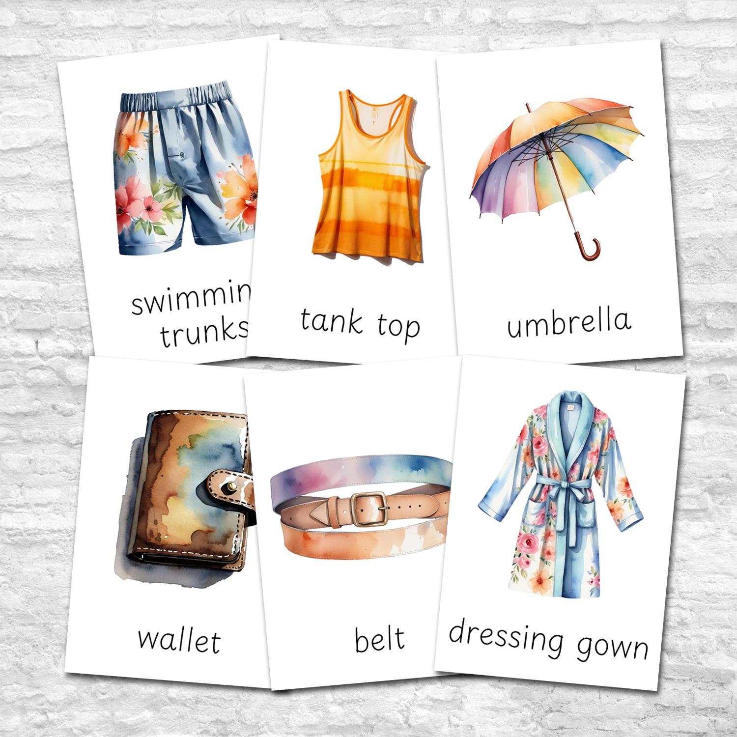 FLASHCARDS CLOTHES & ACCESSORIES #2 | Karty a 20 aktivit do výuky ...