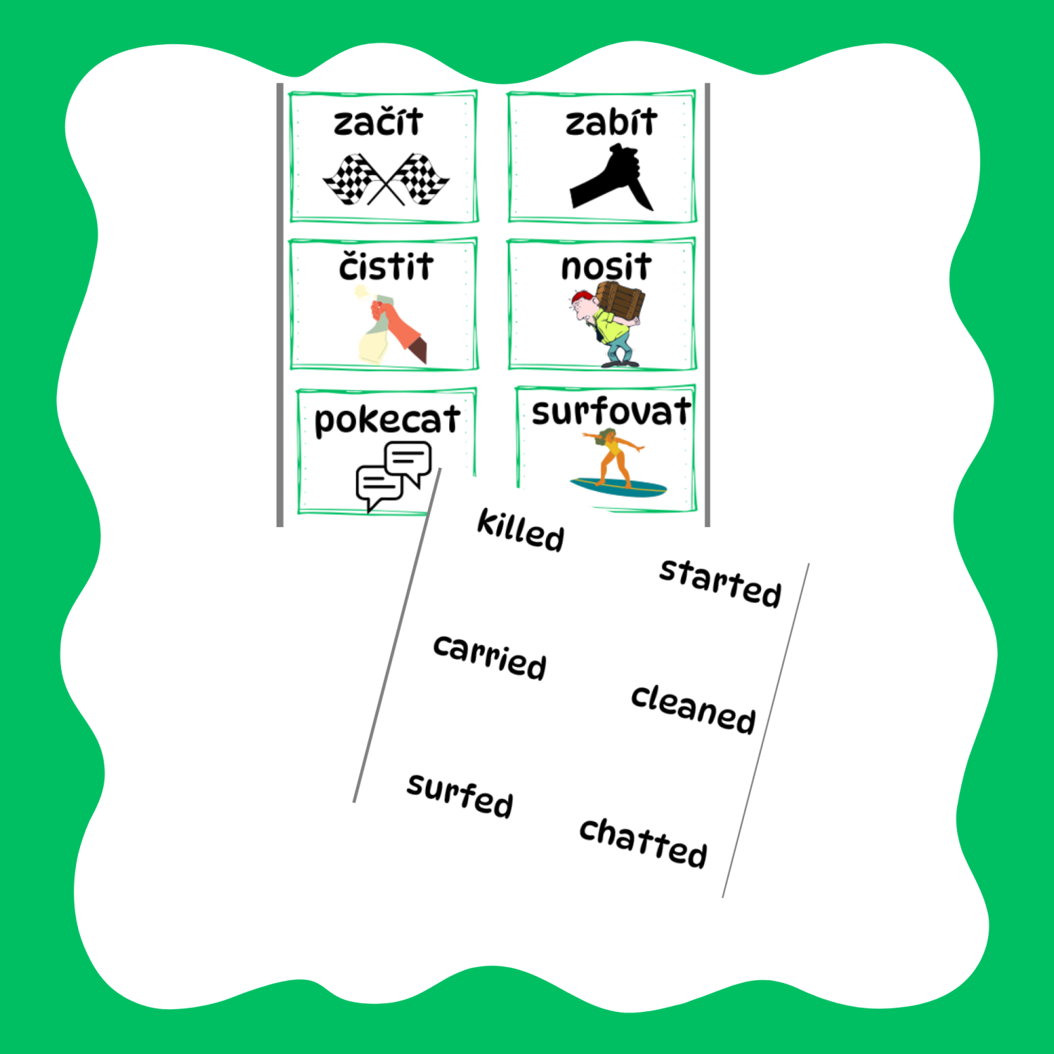 Regular verbs (past simple) & quick picture cards | Učitelnice