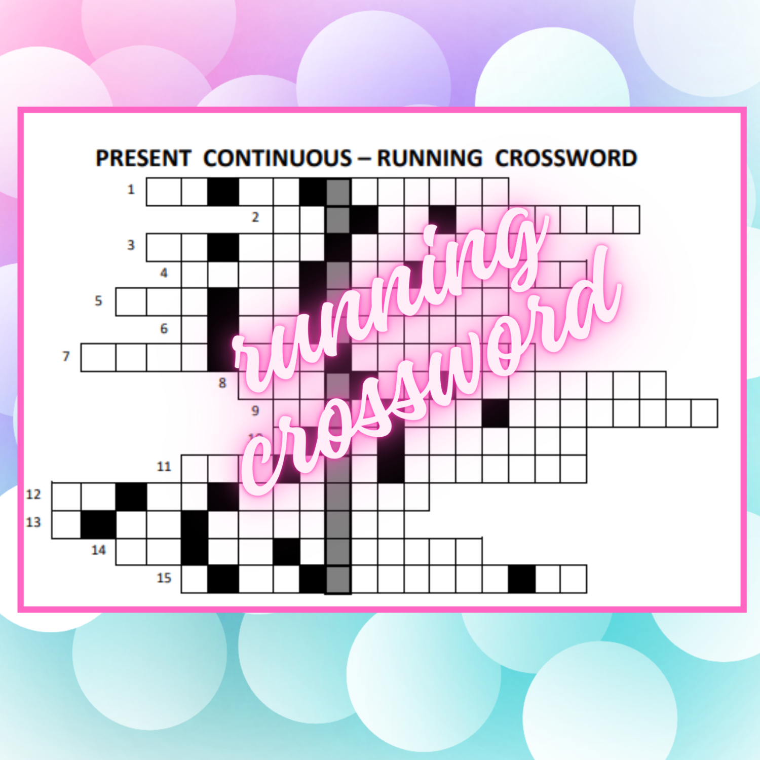 Present continuous & running crossword | Učitelnice