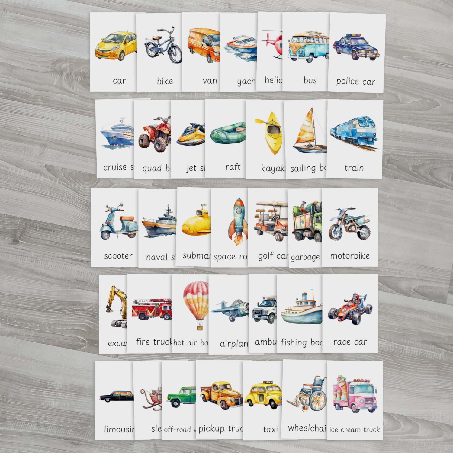 FLASHCARDS TRANSPORTATION | Karty a 20 aktivit do výuky | Učitelnice