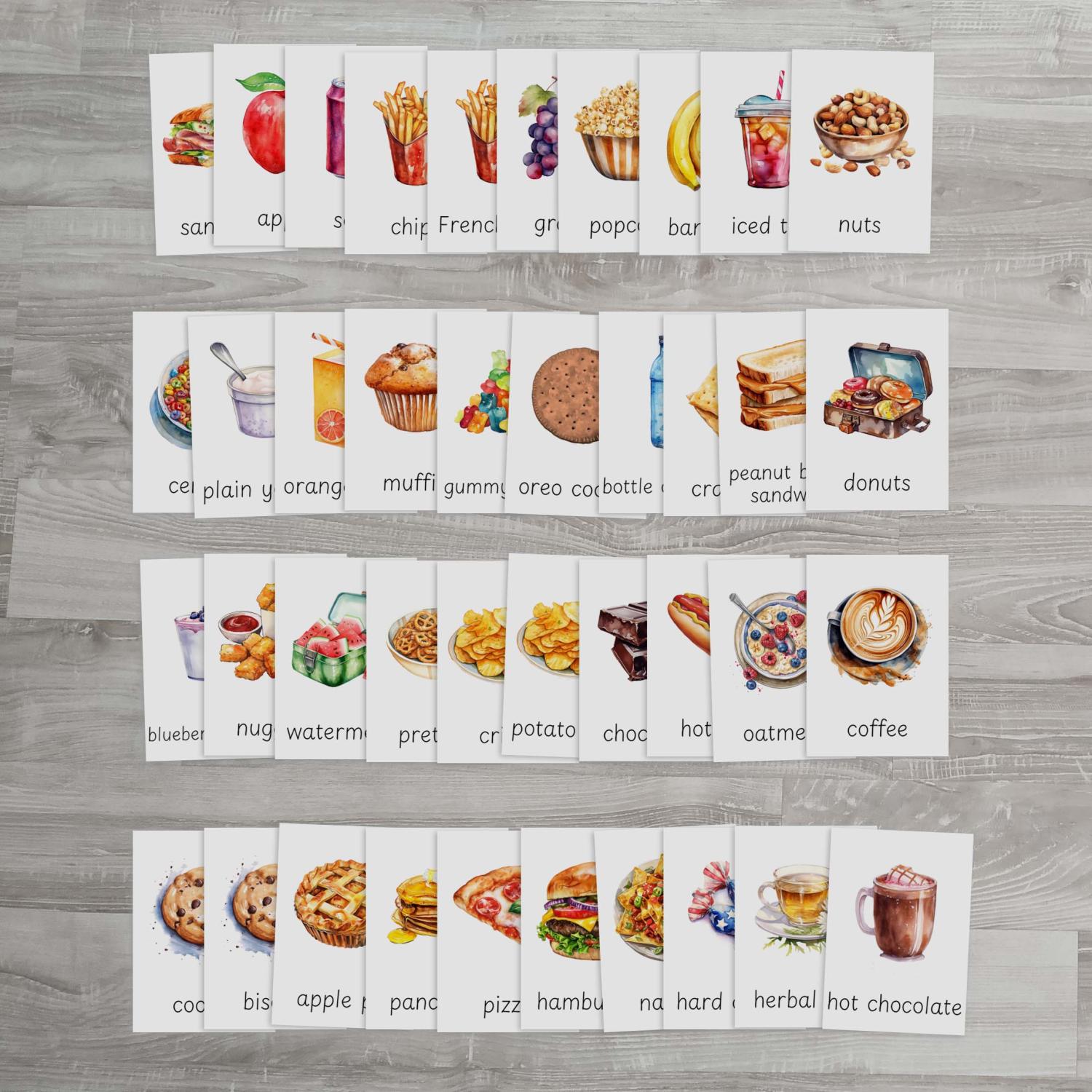 FLASHCARDS SNACKS | Karty a 20 aktivit do výuky | Učitelnice