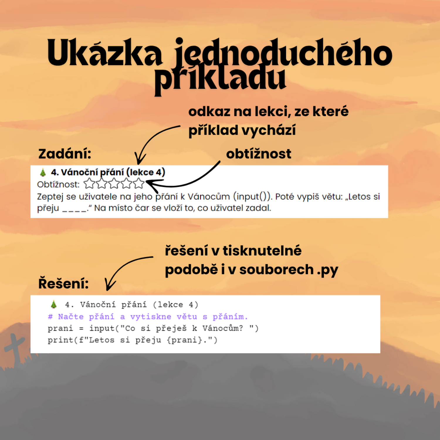 Sbírka 100 příkladů pro Python na téma Halloween a Vánoce k lekcím 1 až ...