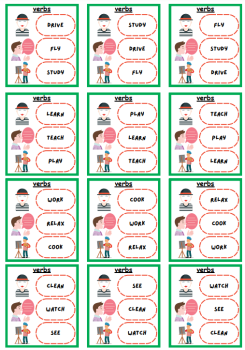 ACTIVITY - VERBS (102 CARDS) | Učitelnice