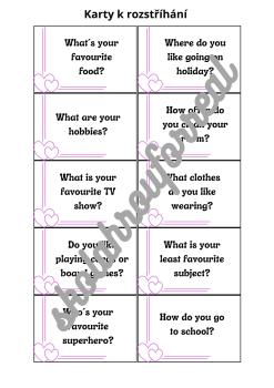 Speaking questions - level A1 | Učitelnice