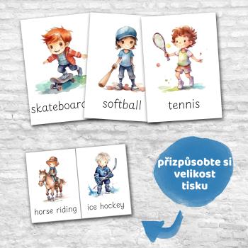 FLASHCARDS SPORTS | Karty a 20 aktivit do výuky | Učitelnice