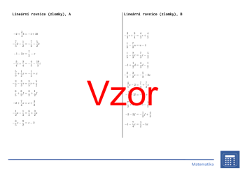 Lineární rovnice (zlomky) | matematika, algebra | 26 sloupců | Učitelnice