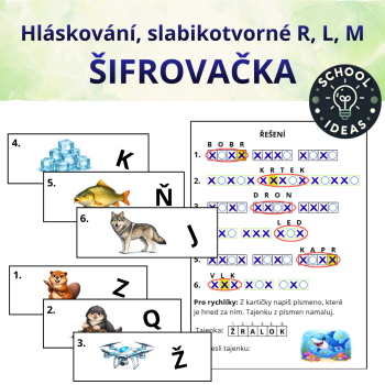 Šifrovačka - Hláskování, slabikotvorné souhlásky | Učitelnice